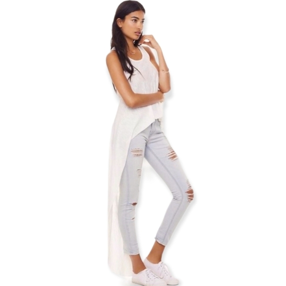 Express Tops - Express One Eleven White High Low Tank Top